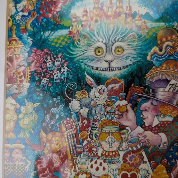 Bill Bell Double Signed & Matted Tea Party 2 Alice In Wonderland‎ Art Print - Picture 10 of 14